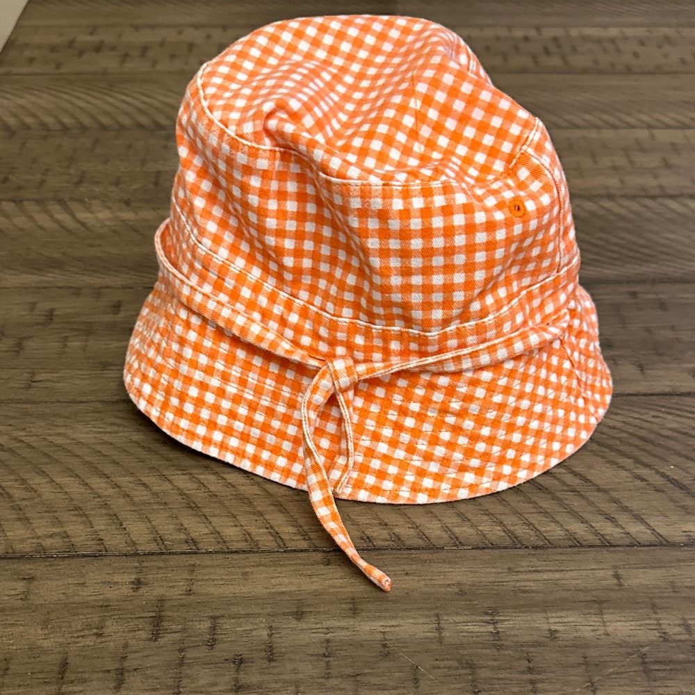 Orange Gingham Kids Bucket Hat